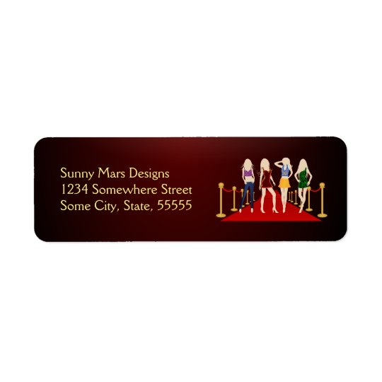 Fashion Girls Red Carpet Return Address Labels