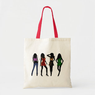 Fashion Girls Silhouette Trendy Budget Tote Bags