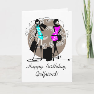 Fashion girly girls friends PERSONALIZE Card