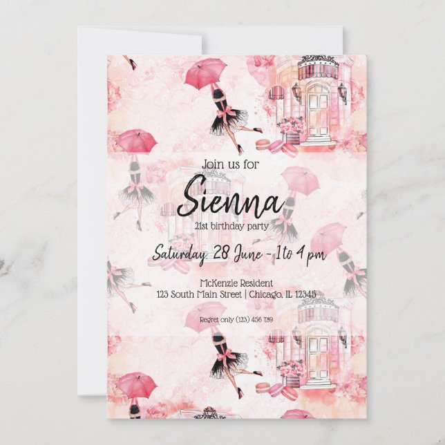 Fashion girly invitation (Front)