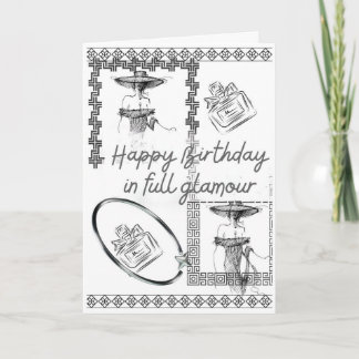 Fashion Glam carte d'anniversaire Elegant noir et
