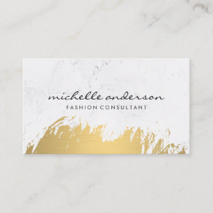 Fashion   Gold Brushed   Marble Business Card