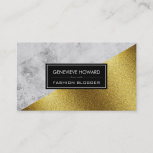 Fashion Gold Marble Geometric Colour Block Business Card