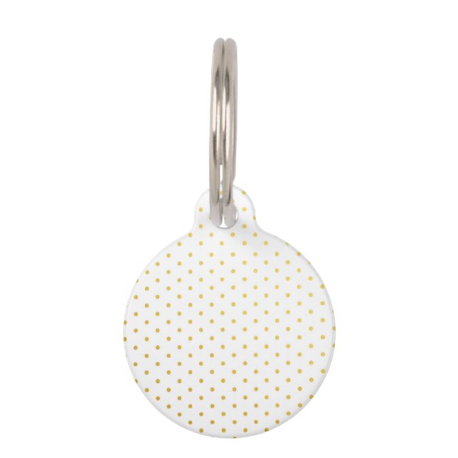 Fashion gold polka dots pet tag (Front)