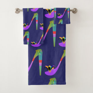 Fashion High Heels 3 Piece Poly Cotton Bath Towel 