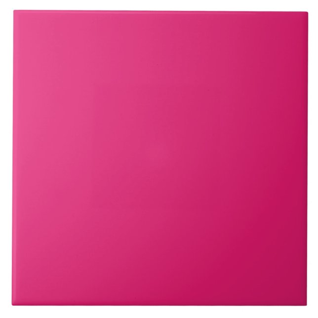 Fashion Hot Pink Personalized Colour Background Tile (Front)