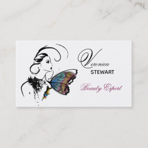 Fashion Illustration Beauty Business Butterfly Card