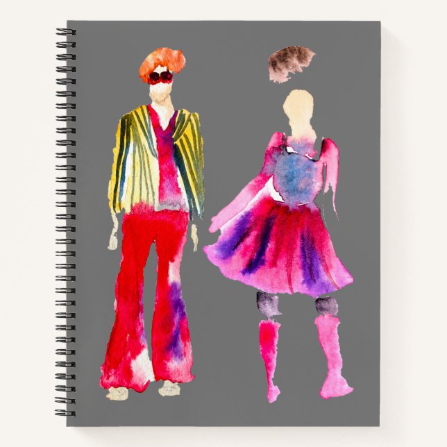 Fashion illustration figures art watercolor notebook (Front)