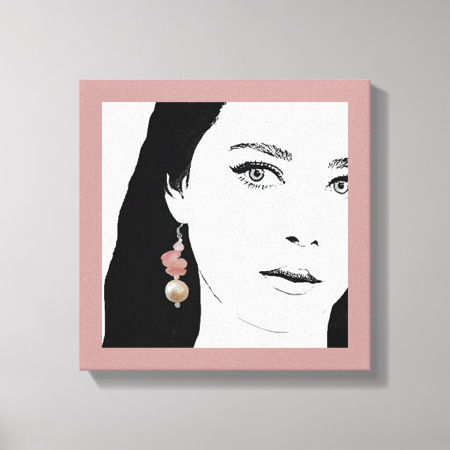 Fashion illustration floral trendy boho cute girly canvas print (Front)