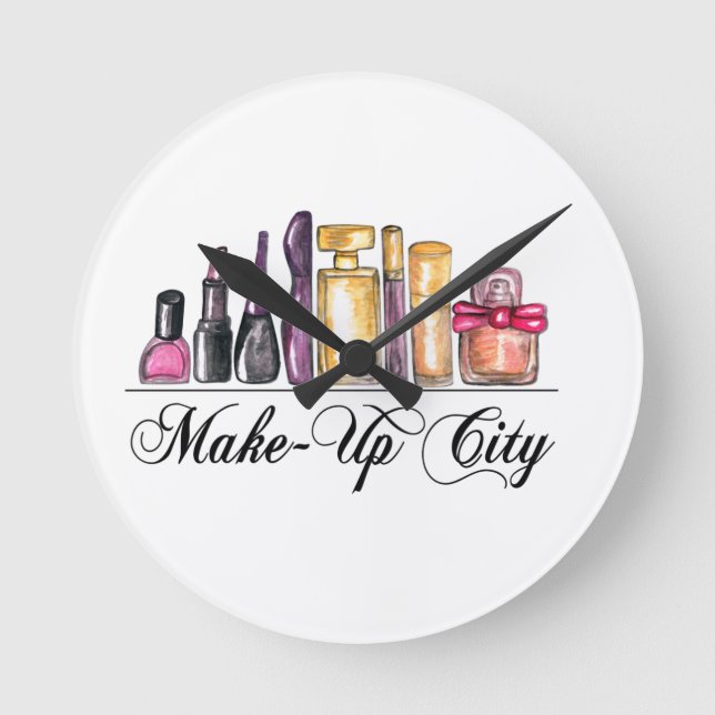 Fashion Illustration Watercolor Acrylic Wall Clock (Front)