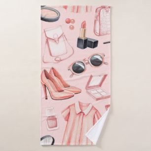 Fashion illustrations. Seamless pattern Bath Towel