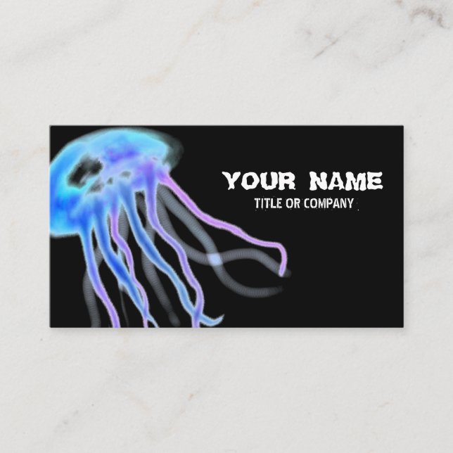 fashion jelly fish black Business Card (Front)