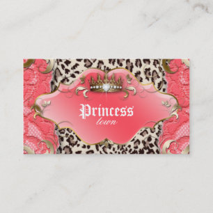 Fashion Jewellery Business Card Leopard Lace Coral