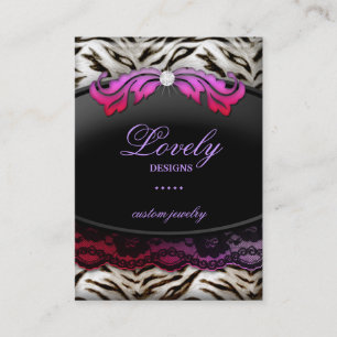 Fashion Jewellery Zebra Lace Pink Red Jumbo Business Card