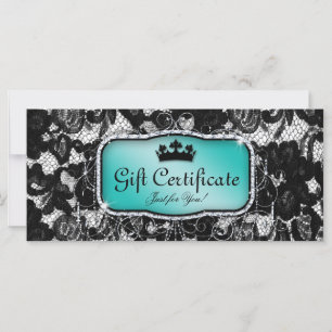 Fashion Lace Gift Certificate Cute Crown Salon