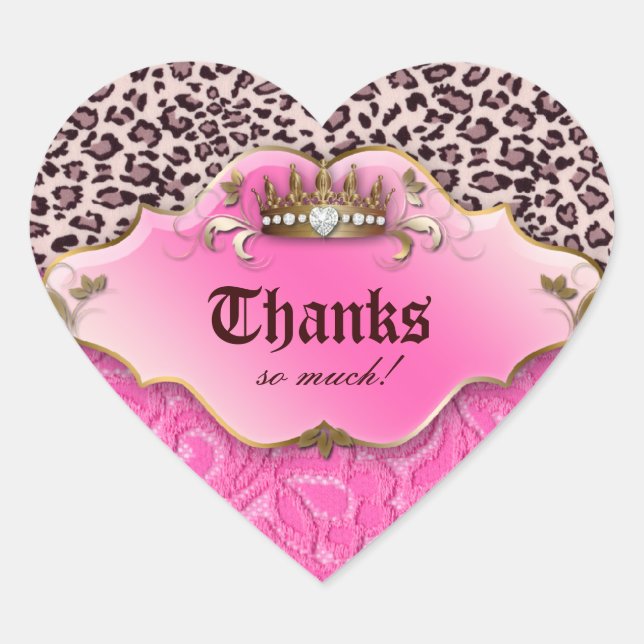 Fashion Leopard Sticker Jewellery Lace Gold Pink (Front)