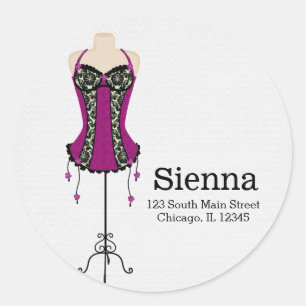 Fashion Lingerie (pink) Classic Round Sticker