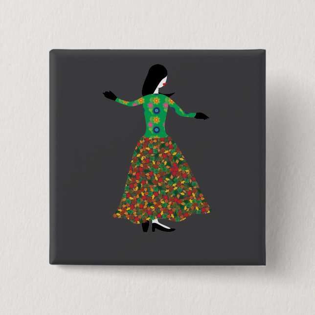 Fashion Model 01 2 Inch Square Button (Front)