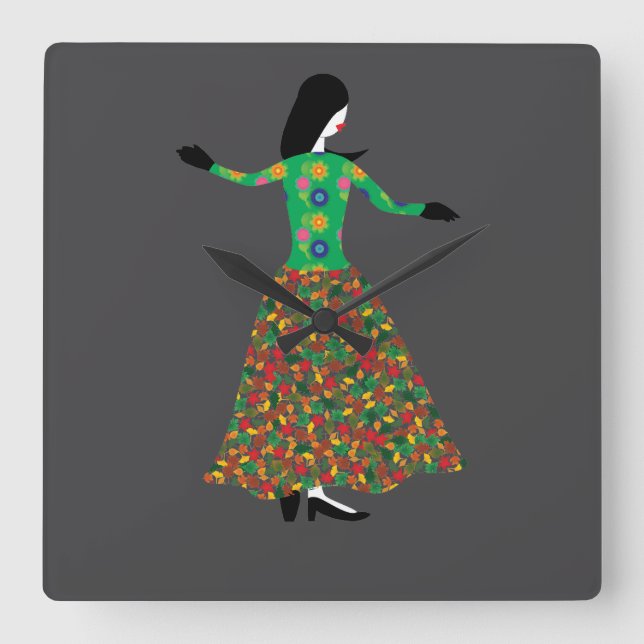 Fashion Model 01 Square Wall Clock (Front)