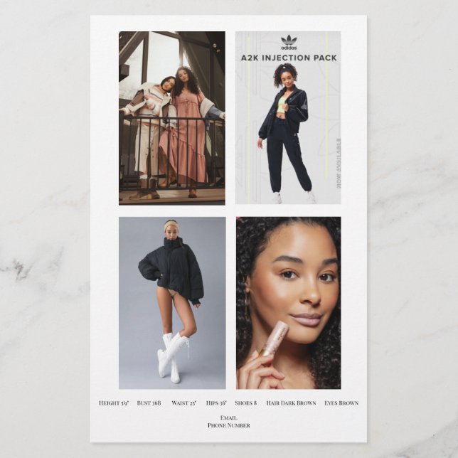 Fashion Model Comp Card (Back)