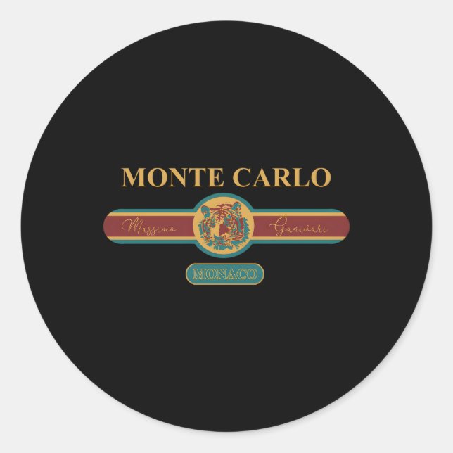 Fashion Monte Carlo Monaco Vacation Classic Round Sticker (Front)