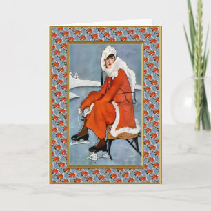 Fashion on the slopes holiday card