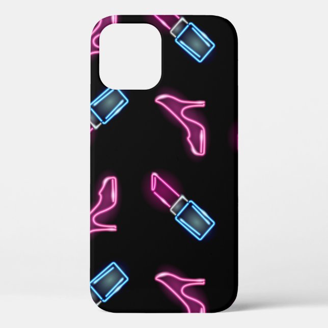 Fashion Pattern with Neon Icons. Case-Mate iPhone Case (Back)