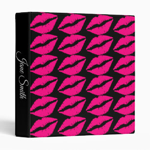 Fashion pink lipstick teen girl student folder binder
