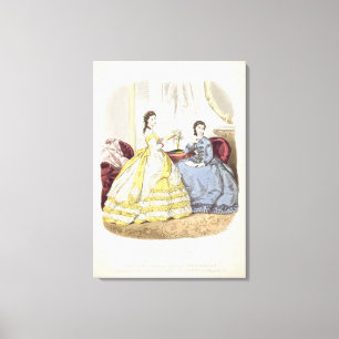 Fashion plate showing ballgowns canvas print