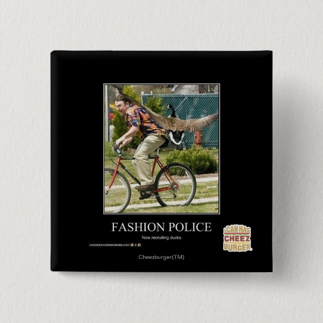 Fashion Police 2 Inch Square Button (Front)