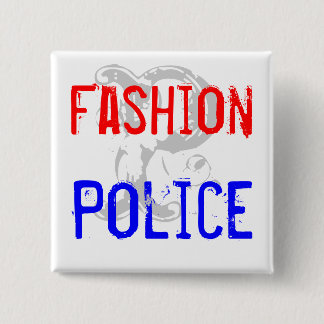 Fashion, Police 2 Inch Square Button