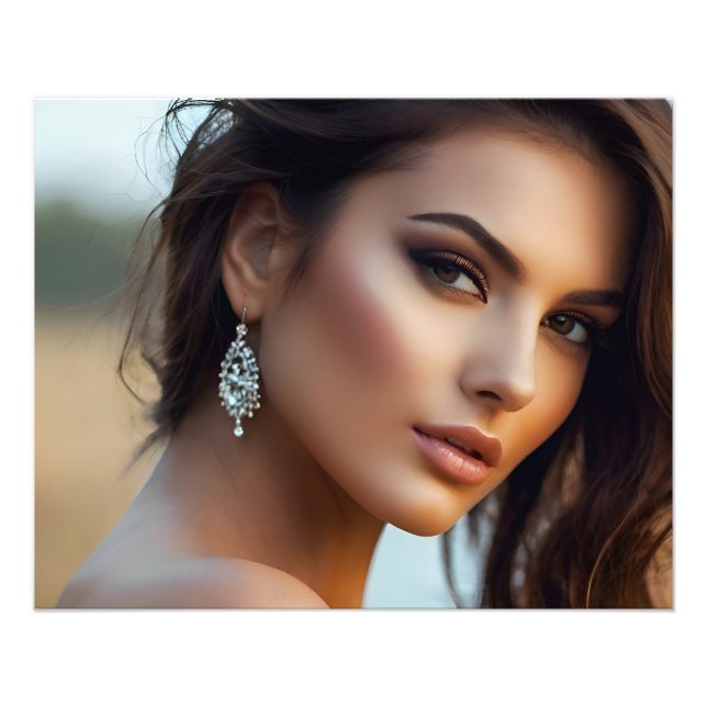 Fashion portrait of woman art photo print (Front)