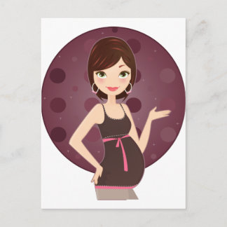 fashion pregnant announcement postcard
