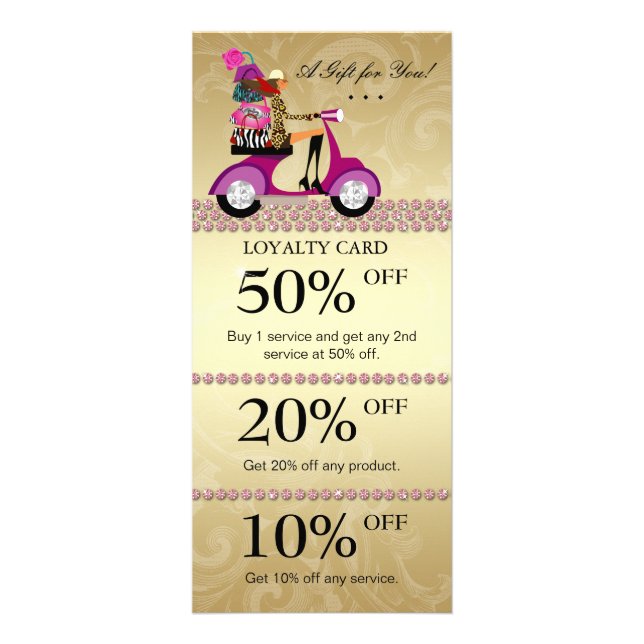 Fashion Purs Marketing Cartes Scooter Pink Bijoux (Devant)