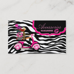 Fashion Purses Jewellery Hot Pink Black Zebra Lips Business Card