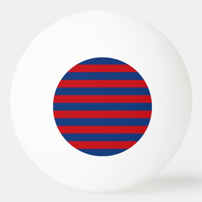 Fashion Red and Blue Horizontal Stripes Ping Pong Ball (Front)