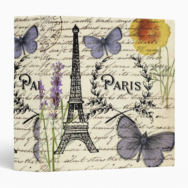 Fashion Salon SPA french eiffel tower Paris Binder (Front/Spine)