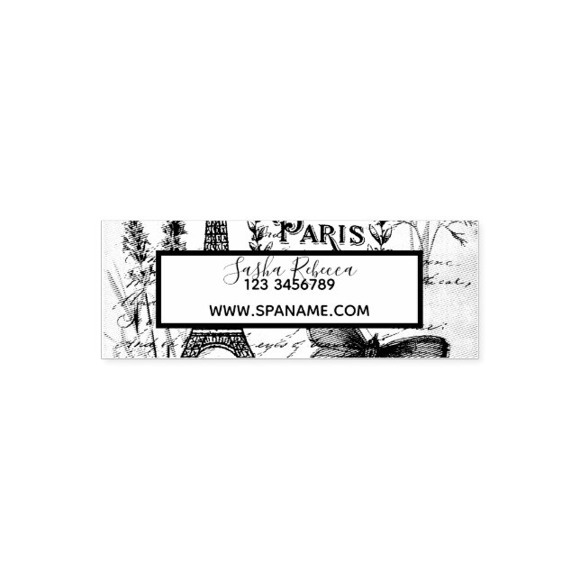 Fashion Salon SPA french eiffel tower Paris Self-inking Stamp (Design)