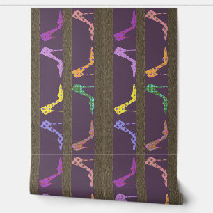 Fashion Shoe Shelves Wallpaper Border LW Purple