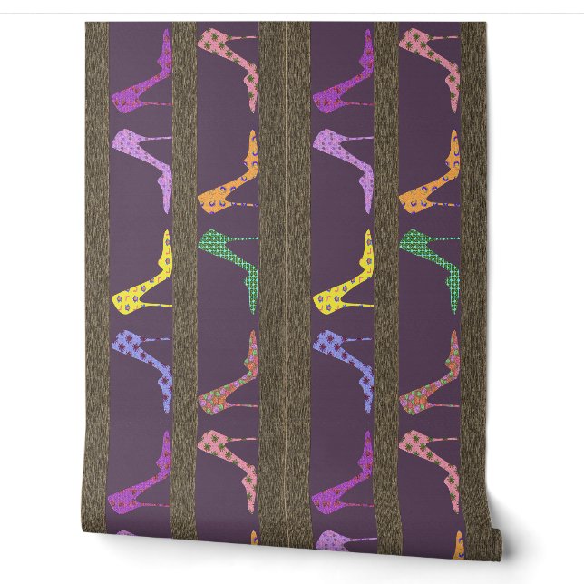 Fashion Shoe Shelves Wallpaper Border LW Purple (Unrolling)