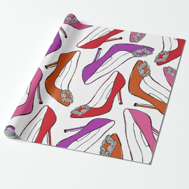 Fashion Shoe Wrapping Paper (Unrolled)