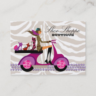 Fashion Shoes Jewellery Zebra Purple Gold Business Card