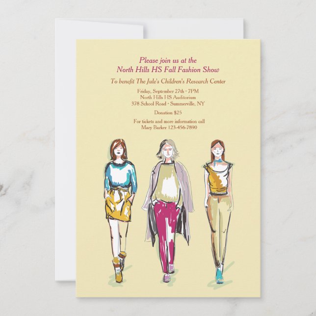 Fashion Show Invitations (Front)