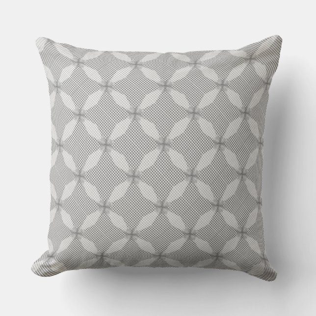 Fashion Silver Circle Geometric Pattern Throw Pillow (Front)