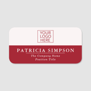Fashion Style Space Cherry Deep Red & Pearly White Name Tag