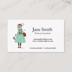 Fashion Stylist Consultant Girly Tailoring Trends Business Card
