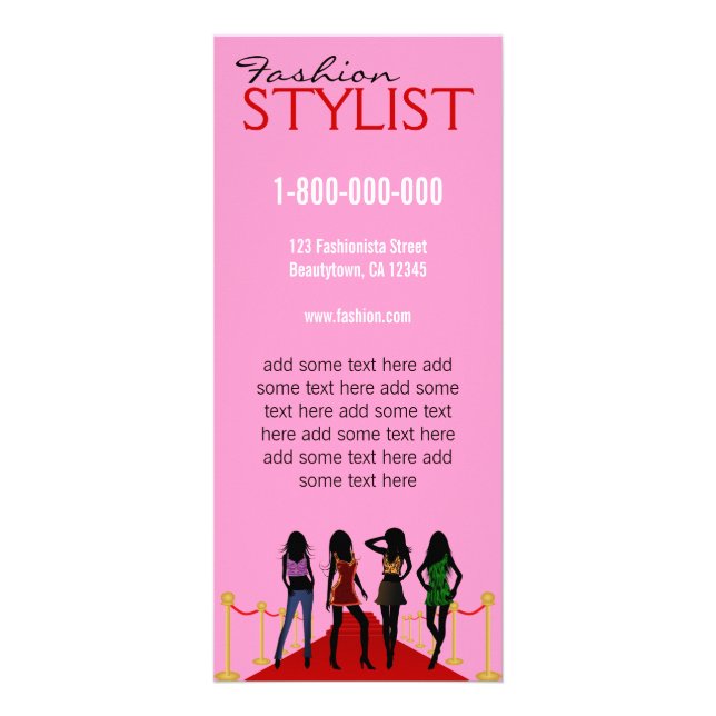 Fashion Stylist Promotional Rack Card Template (Front)