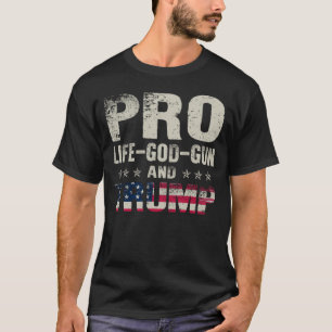 Fashion T-Shirt - Pro Life God Gun And Trump Save 