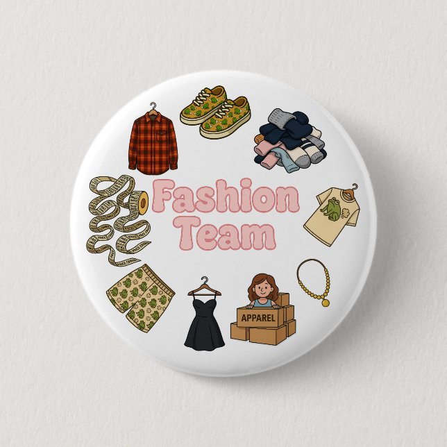 Fashion Team  2 Inch Round Button (Front)