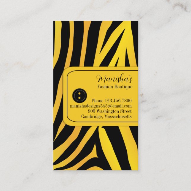 Fashion Tiger Stripes Business Card (Front)